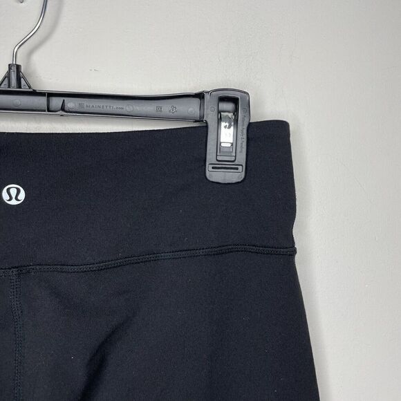 LULULEMON Leggings Womens 8 Black Soul Cycle Logo Crop Low Rise - Picture 5 of 7